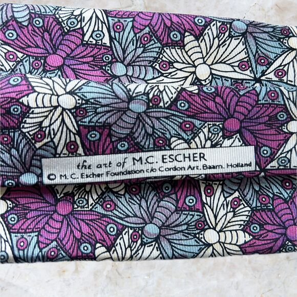 MC Escher Dragonfly Design The Boxelder Company Men's Silk Neck Tie - Picture 6 of 7